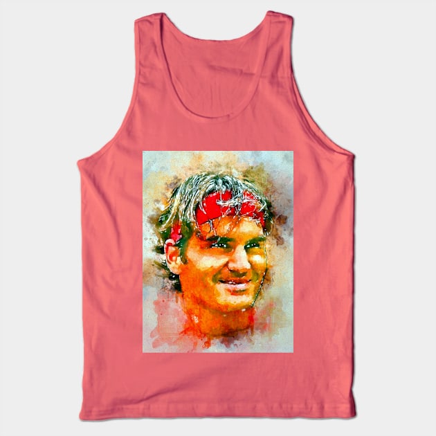 Watercolor Federer Tank Top by danieljanda